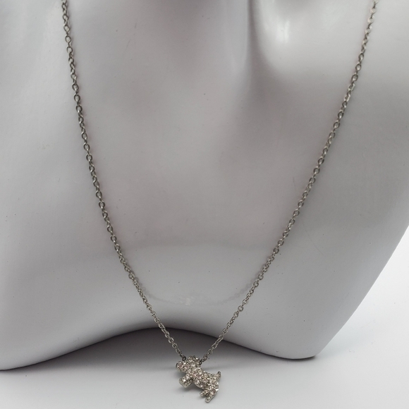 Crystal Scottish terrier Scotty‎ dog animal necklace N1606